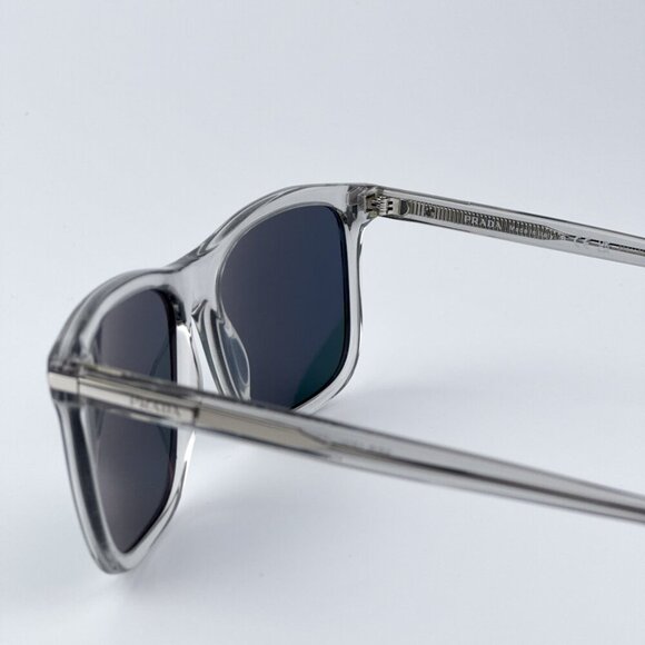 Prada Men BRAND NEW Sunglasses Grey Crystal Blue Rectangle PR18WS U430A9 - Picture 8 of 11